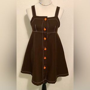 Mad House Mod Pinafore Dress Y2K 90s ✨ Groovy Flower Buttons ✨ Vintage ✨ Rare